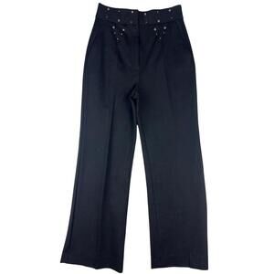 Sandro Embellished Wide Leg Trousers Black Size FR 36 | 4 US